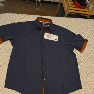 English Laundry Dark Blue Shirt with Orange Details